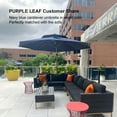thumbnail image 2 of PURPLE LEAF 11FT Deluxe Round Wood Grain Patio Umbrella, Large Offset Cantilever Umbrella with 360° Rotation, Navy Blue, 2 of 13