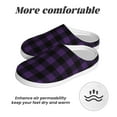 thumbnail image 6 of Kdxio Purple Black Plaid Women's Men's Slippers Plush Slip-On House Slipper for Winter Indoor Soft Cushion Non-slip Fluffy Slides Slippers-11, 6 of 7