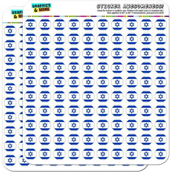 Israel National Country Flag 200 1/2" (0.5") Planner Calendar Scrapbooking Crafting Stickers
