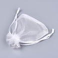 thumbnail image 2 of 100pc Organza Gift Bags with Drawstring Jewelry Pouches Wedding Party Christmas Favor Gift Bags White 18x13cm, 2 of 3