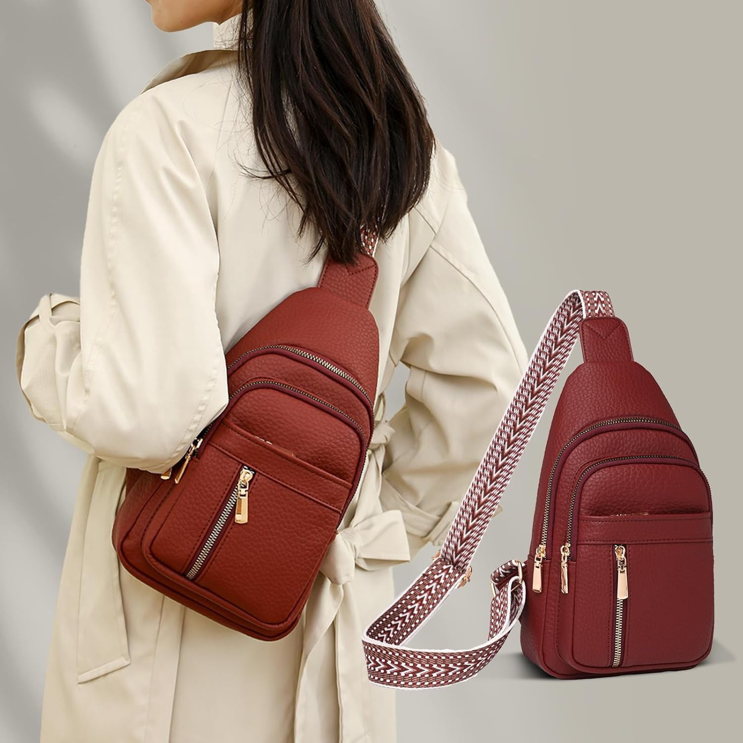 2025 Crossbody Bag,Travel Small Sling Bag Crossbody Bags for Women-Vegan Leather Fanny Pack Crossbody Bags for Women
