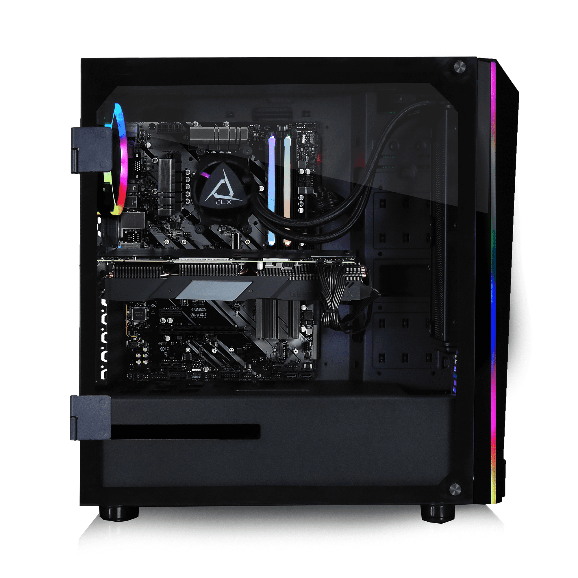 CLX SET VR-Ready Gaming Desktop - Liquid Cooled Intel Core i9 10900K 3.7Ghz 10-Core Processor, 16GB DDR4 Memory, GeForce RTX 3080 10GB GDDR6X Graphics, 480GB SSD, 2TB HDD, WiFi, Windows 10 Home 64-bit