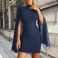 thumbnail image 2 of HXWCHs Elegant Sequin High Neck Short Bodycon Evening Dress for Women formal Party Gown XL Blue, 2 of 5
