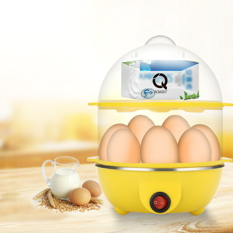 Aqwzh Rapid Egg Cooker Electric for Hard Boiled, Poached, Scrambled Eggs, Omelets, Steamed Vegetables, Seafood, Dumplings, 14 Capacity, with Auto Shut