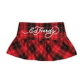 thumbnail image 2 of Ed Hardy Dragon Plaid Flare Miniskirt - EHW6001-1 (Red, S), 2 of 2