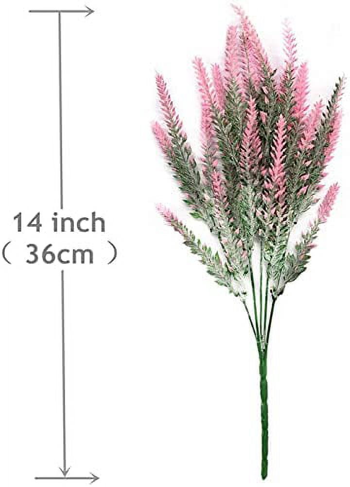 GRNSHTS Artificial Lavender Flowers 8pcs Fake Plants with Faux Plastic Wedding Bouquet for Home Party Wedding Balcony Garden Patio Outdoor Decoration (Pink,16pcs)