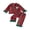 Red, variant on Cjfdfy Toddler Baby Girl Boy Christmas Fall Pajamas Santa Applique Long Sleeve Lapel Plaid Ruffle Trim Shirt And Pants Set Little Baby Cute My First Christmas Holiday Sleepwear 1-6Y