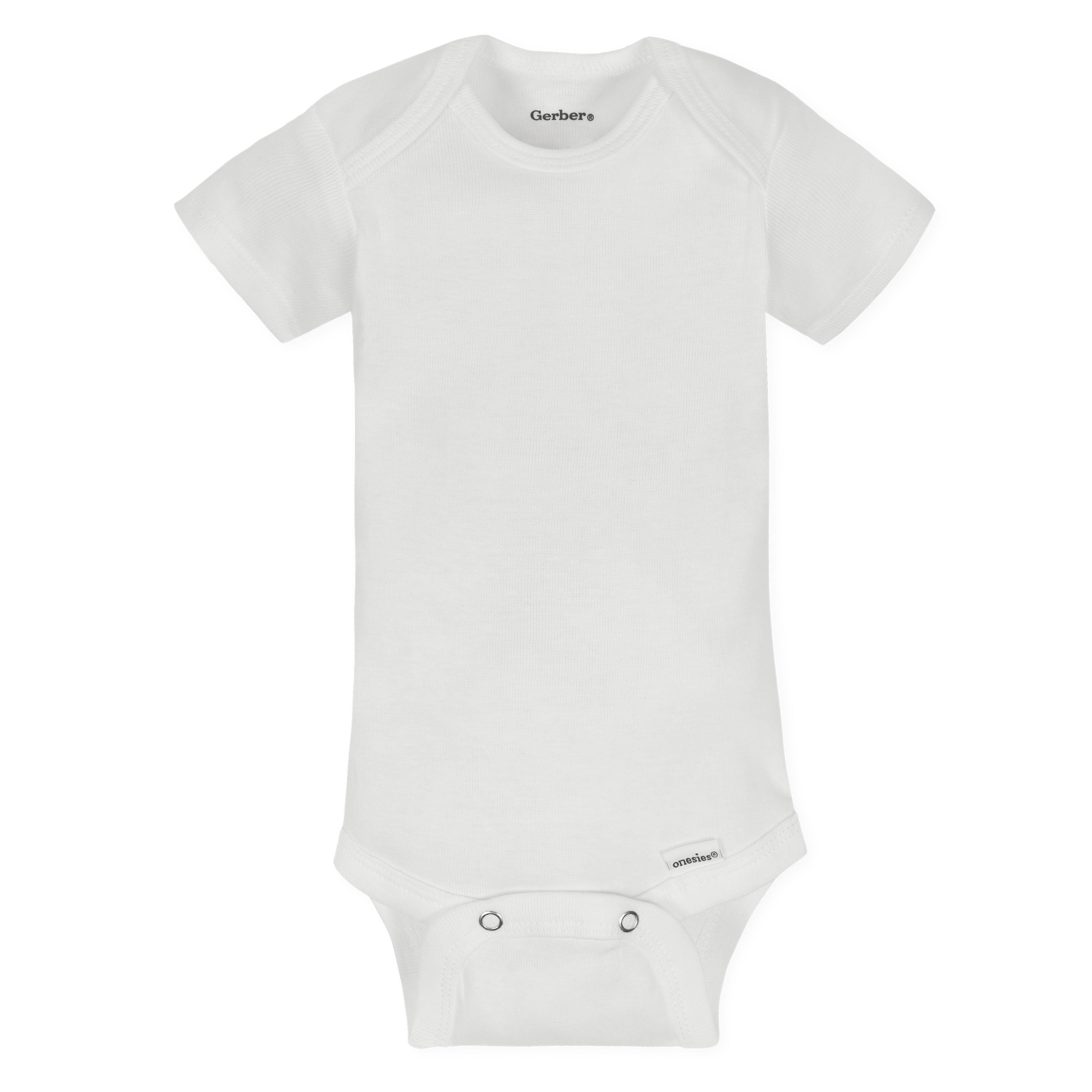 Gerber Baby Boy or Girl Gender Neutral White Short Sleeve and Long Sleeve Onesies Bodysuit Bundle, 8-Piece