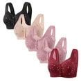 thumbnail image 1 of LOVZFMLL Bras for Women 5pc Woman's Comfortable Lace Breathable Bra Underwear No Rims Black S, 1 of 3