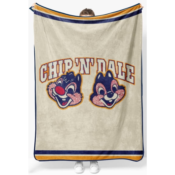 Jay Franco Kids Plush Throw Blanket – Soft & Cozy Fleece Throw for Bedroom & Couch Décor, Official Licensed Product, Beige - Chip & Dale, 46x60 - Throw Blanket