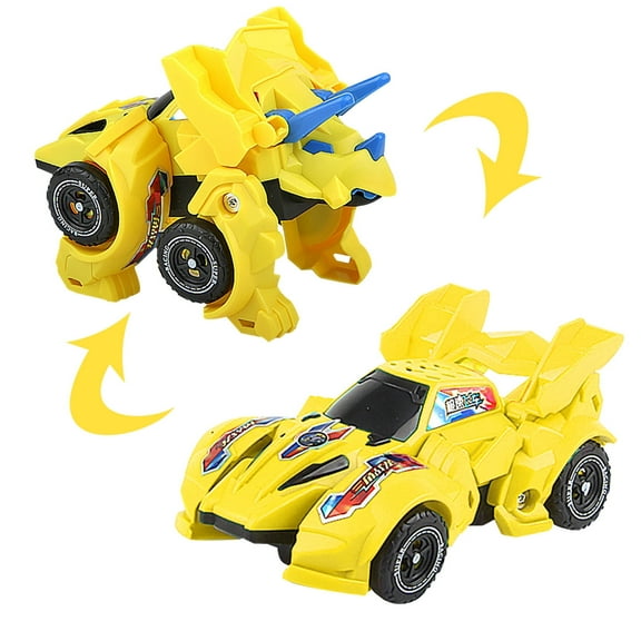 Elainilye Toys for 3-6 Year Old Boys, Transforming Car Toys, Dino Toys for Kids, Dinosaur Toy Birthday Gifts for 4 5 6 7 Year Old Boy, Yellow