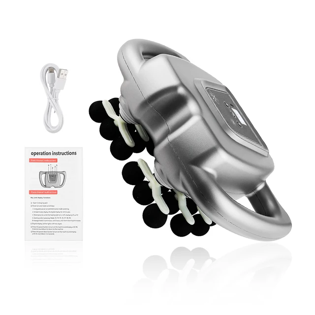 24-Head Fascia Gun 9 Modes High Frequency Vibration Body Massage Gun Back Neck Shoulder Waist Massager Muscle Masajeador