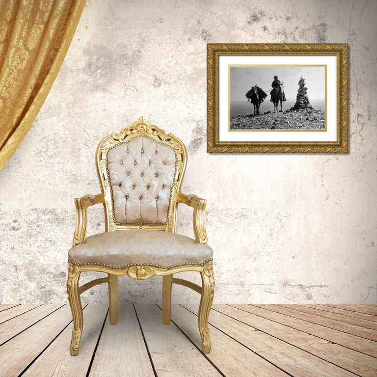 彫金画　トライ・ウッド Vintage Photography 32x23 Gold Ornate Wood Framed with Double