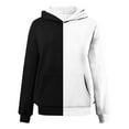thumbnail image 2 of Vibrex Women Hoodies Long Sleeve Oversized Hooded Sweatshirt Color Block Crop Top Shirt Workout Pullover with Pocket Women's Casual Long Sleeve Colorblock Pullover Hoodie Sweatshirt Top, 2 of 4