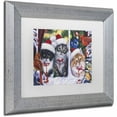 thumbnail image 2 of Trademark Fine Art 'Cats In Window' Canvas Art by Jenny Newland, White Matte, Silver Frame, 2 of 4