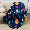 thumbnail image 7 of LHSHID Kids Throw Blanket for Boys Soft Fleece Blanket for Kids Boys Cozy Toddler Blanket for Boys Girls Birthday Gifts Fuzzy Cute Outer Space Throw Blanket for Couch Bed Car Black, 7 of 7
