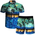 thumbnail image 5 of Conjuntos de Tops Para Hombre Camisas Informales Conjuntos de Blusas Cárdigan Con Botones de Cobertura Conjunto de Pantalones de Playa de Manga Corta Con Estampado de Cobertura Odeerbi ODB152161, 5 of 5
