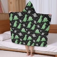 thumbnail image 5 of Black Cartoon Space Dinosaurs Pattern Hooded Bath Towel，50"x30" for Ages 3 To 12 Kids, Quick Dry Lightweight Soft Microfiber Hood Beach Towel Cover Up for Kids, 5 of 7