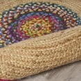 thumbnail image 4 of Natural Jute Multicolored Medallion Area RugÂ with Fringe, 4 of 5