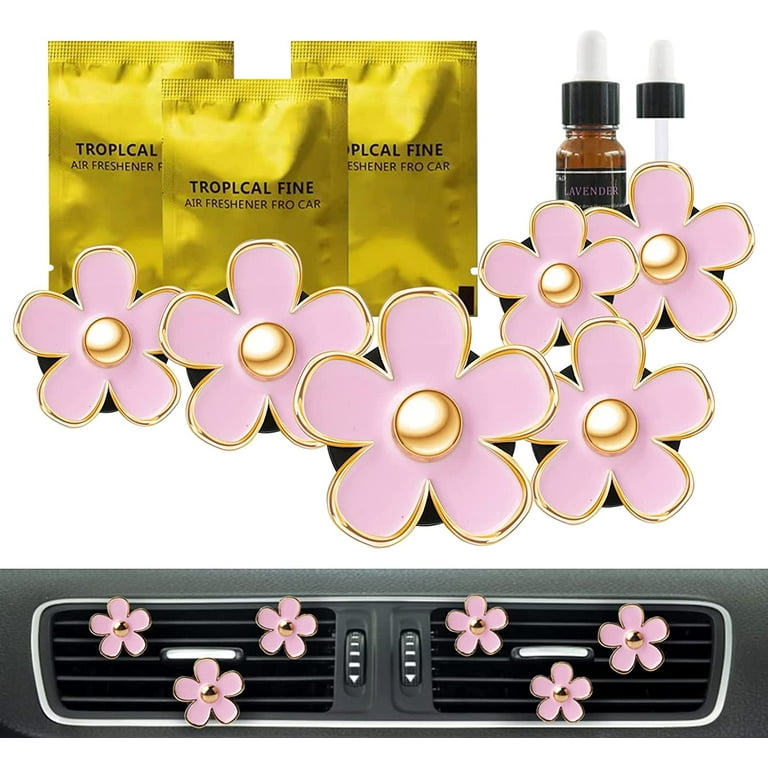 Cute Pink Car Accessories For Women Girls Teens, 6 Boho Flowers Car Air  Fresheners Vent Clips, Girly Automotive Truck Smell Air Freshener Gadgets,  Aesthetic Car Diffuser Decor Gifts For Women Mom 
