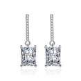 thumbnail image 4 of Vireellx Diamond Earrings for Women Rectangular Diamond Ear Hook Jewelry for Her Birthday Christmas Gift, 4 of 19