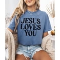 thumbnail image 6 of Jesus Loves You Shirt for Women Christian Faith Easter Inspirational Distressed Tee Blue Jean Shirt Adult Small, 6 of 7