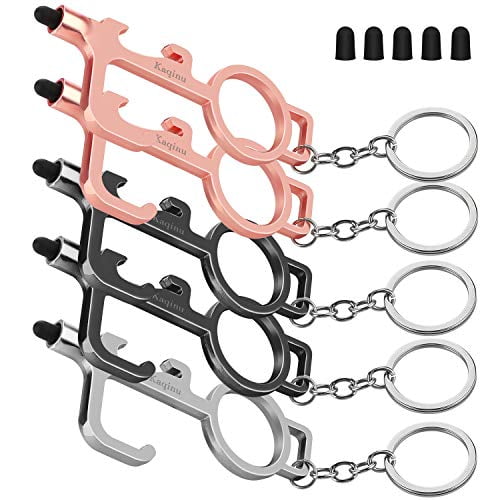 Touchless Clean Key Door Opener Hook Keyring No Touch Contact Hand Tool Set 