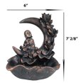 thumbnail image 3 of Buddha Monk On Lotus Crescent Moon Smoke Waterfall Backflow Cone Incense Burner, 3 of 9