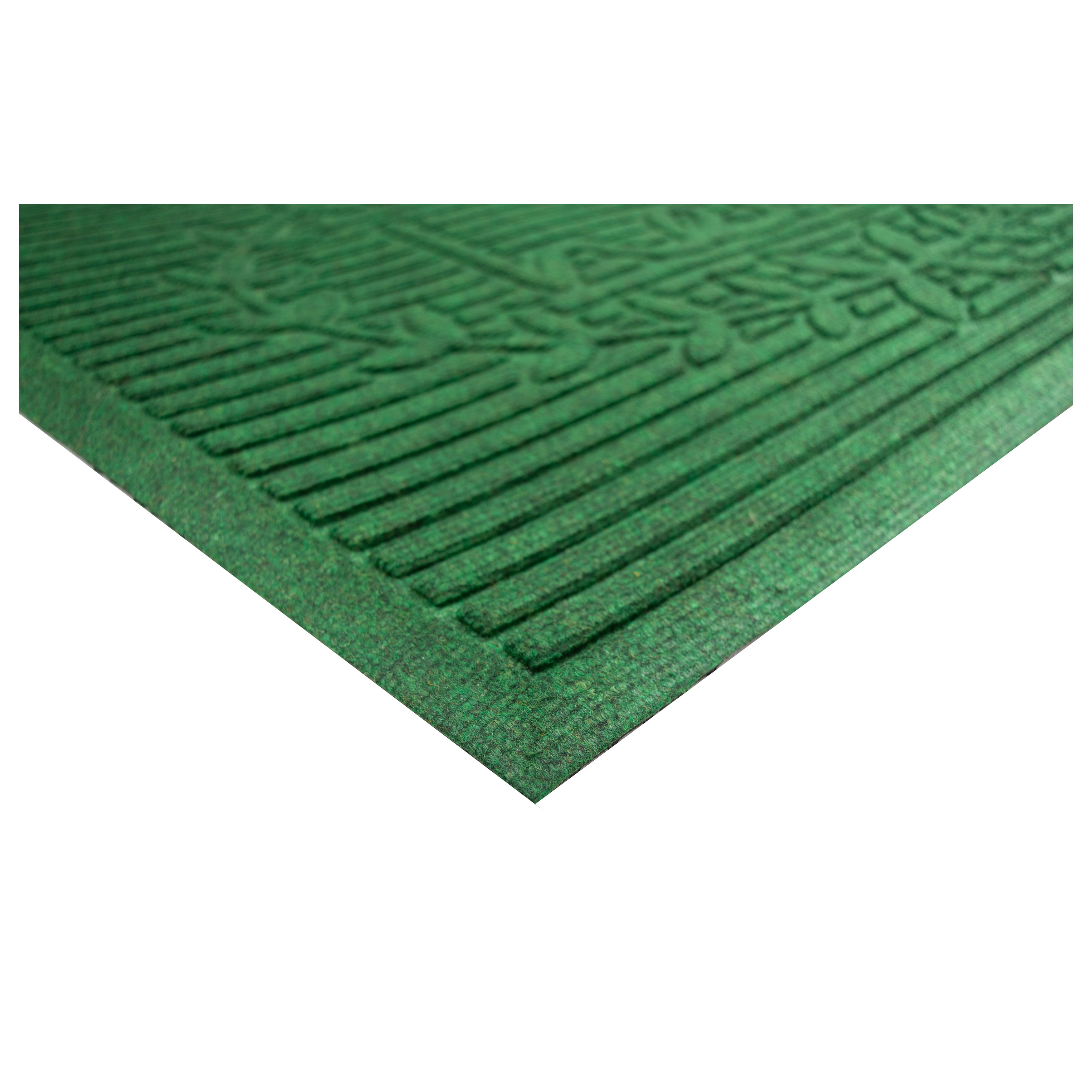 Calloway Mills 103152436 Poly Hello Indoor/Outdoor Mat, 24" x 36", Dark Green