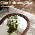 thumbnail image 5 of Easy4Home 40"x30" Arched Bathroom Mirror with Wooden Frame Decorative Wall Mounted Mirror, Brown, 5 of 6