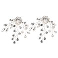 thumbnail image 4 of HLONK Durable Silver Rhinestone Flower Shoe Clips Decorative Clip On Embellishments for Weddings and Parties, 4 of 8