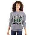 thumbnail image 2 of Xmas Chief Elf Officer Santa Helper Unisex Plus Fleece Graphic Sweatshirt Brisco Brands 4X, 2 of 4