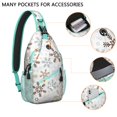 thumbnail image 2 of Sling Backpack,Light Christmas Snowflake Pattern Sling Bag with Water Bottle Holder,Waterproof Sling Bag for Men/Women with Headphone Jack for Hiking,Travel, 2 of 6