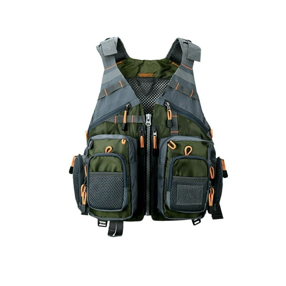 Hunthor Fly Fishing Vest for Men, Adjustable Size with Multi-Pockets, Army Green