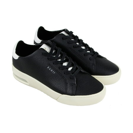 Low Leather Sneakers - Radii Square Mens Black Synthetic & Leather Low Top Lace Up Sneakers Shoes