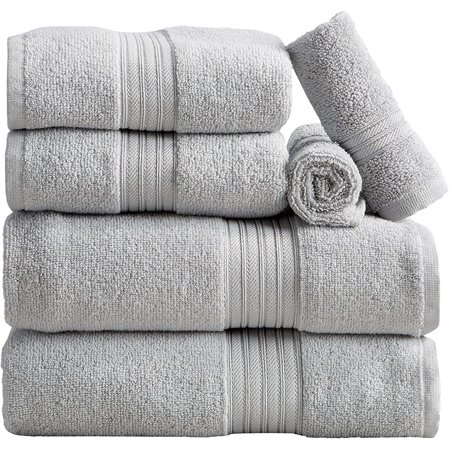 6-Piece Towel Set. Cotton Bathroom Towels. Absorbent Quick-Dry Towels for . Set Includes 2 Bath, 2 Hand, and 2 Wash. Cooper Collection (6 Piece Set, Light )