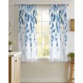 thumbnail image 4 of Blue Eucalyptus Leaves Sheer Curtains 54 Inch Length 2 Panels Set for Living Room/Bedroom, Watercolor Botanical Weeping Leaf Kitchen Curtains Grommet Semi-Sheer Curtains Window Treatments 42"x54"x2, 4 of 7