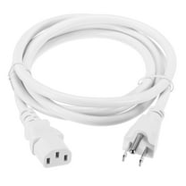 Uxcell 6ft 18 AWG White 18/3 Universal Power Cord C13 to NEMA 5-15P 10A 125V 3-Prong Extension Power Cord