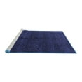 thumbnail image 2 of Ahgly Company Machine Washable Indoor Round Abstract Blue Modern Area Rugs, 5' Round, 2 of 4