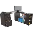 thumbnail image 2 of Inval Modern 3-Drawer 6-Shelf L-Shaped Desk, Espresso BOX 2, 2 of 4