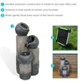 thumbnail image 3 of Sunnydaze Cascading Tiered Cups Contemporary Gray Polyresin Solar Water Fountain, 3 of 10