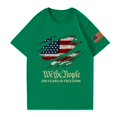 thumbnail image 4 of Hogleaql Men's American Flag Shirt Round Neck 4th Of July Patriotic Shirt Short Sleeve USA Independence Day Graphic Men's Casual Tee Tops Green L, 4 of 4