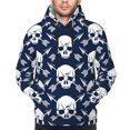 thumbnail image 2 of Bingfone white arrow Skull Men's Drawstring Hoodie Long Sleeve Pocket Sweatshirts-XX-Large, 2 of 6