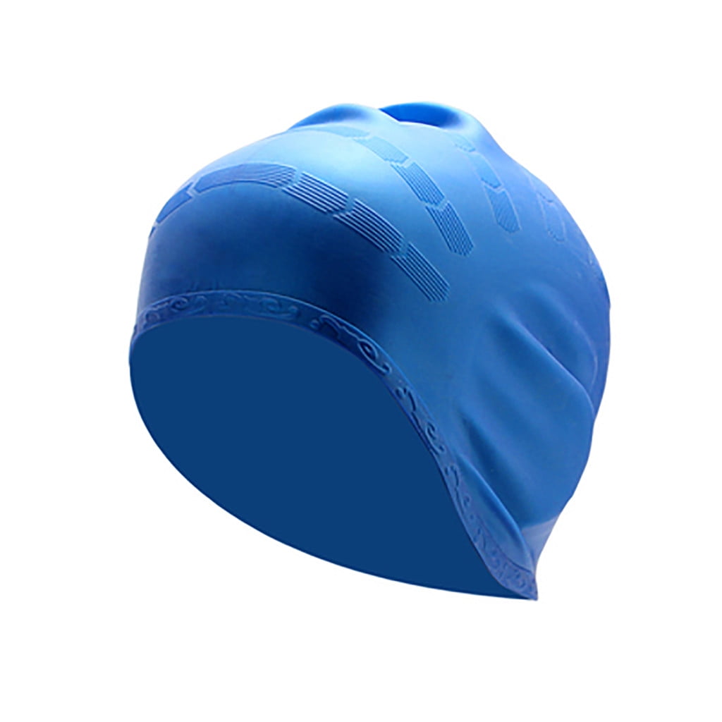 Silicone Swimming Cap Cover Ears Long Hair Clean Swim Pool For Adult