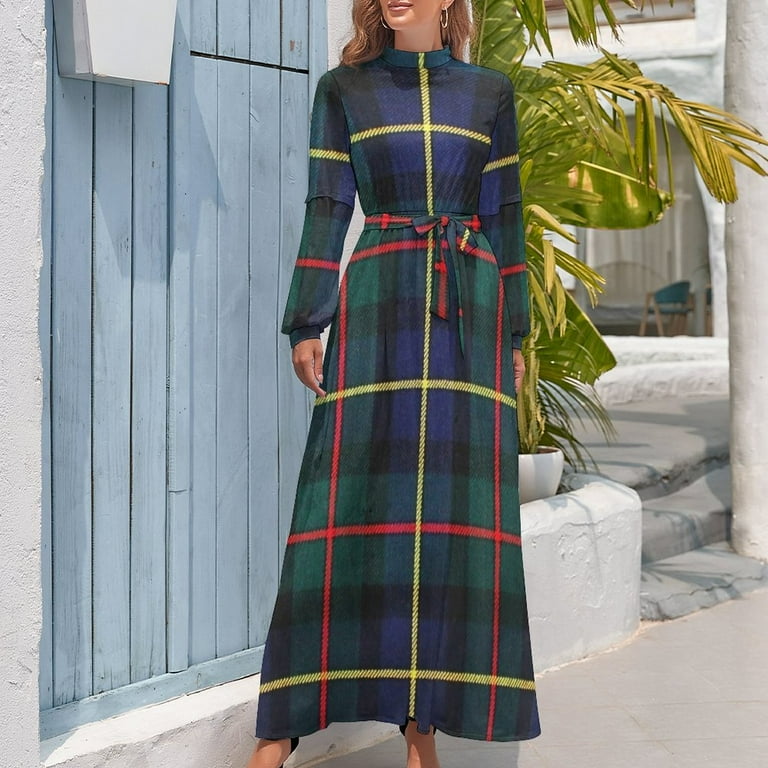 knee length dresses for ladies Red Tartan Tie Waist Shirt Dress – Sail to Sable main image 1