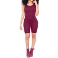 thumbnail image 3 of Women Short Romper Jumpsuit Leotard Sleeveless Gym Yoga Top Stretch Blouse Lady Bodysuit, 3 of 5