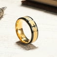 thumbnail image 3 of King Will Stainless Steel Mens Ring 8mm Lord's Prayer Cross Ring, Gold Wedding Band for Men Bible Engraved Rings High Polished Black Edge, Comfort Fit Size 13, 3 of 7