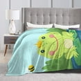 thumbnail image 4 of DouZhe Ultra-Soft Micro Fleece Lightweight Flannel Bed Blanket, Adorable Animal Green Frog Print Cozy Warm Throw Blankets, 50"x40", 4 of 7