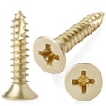 thumbnail image 5 of Cauldham Bright Brass Wood Screws #9 x 1 Inch for Door Hinges - 25 pack, 5 of 7