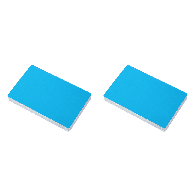 50 Tarjetas Visita Metal Aleación Aluminio para Bricolaje () Azul
